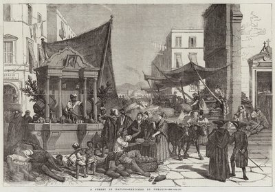 Une rue à Naples - Francois Fortune Antoine Ferogio